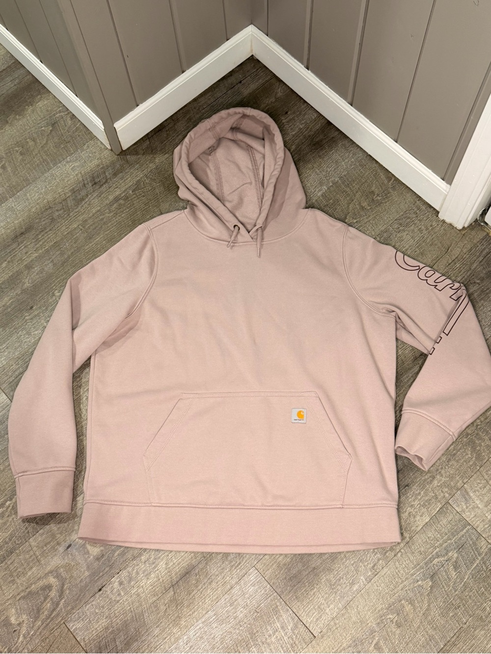 Carhartt Women’s Hooded Sweatshirt - Dusty Pink Size XL